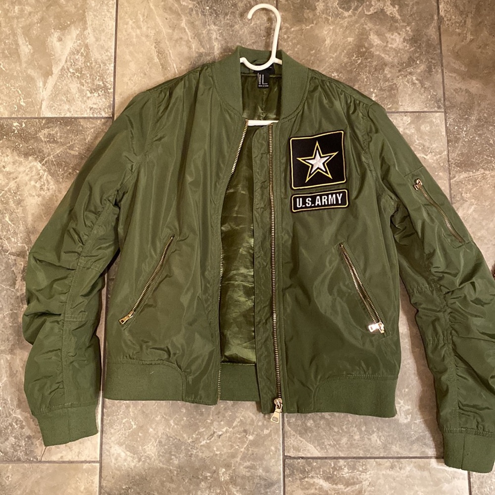 Womens green army bomber jacket!